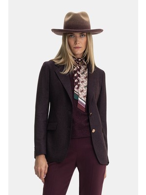 Vakko Burgundy Wool Jacket