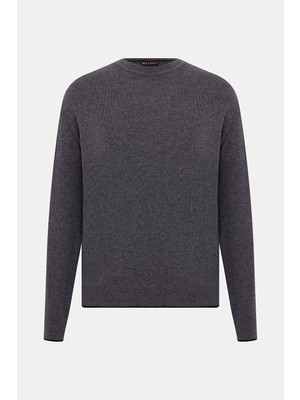 Vakko Round Neck Thick Knit Sweater