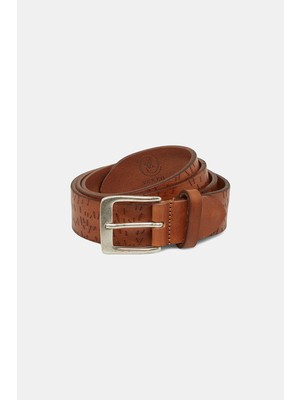 Vakko Tan Leather Belt