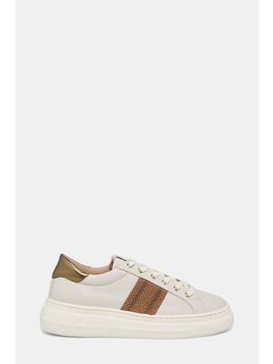 Vakko Ecru Leather Sneakers
