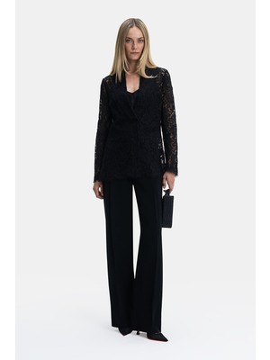 Vakko Black Wide Leg Trousers