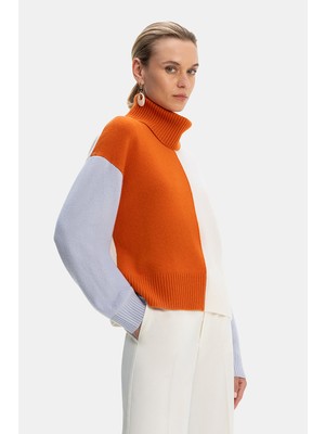 Vakko Three-Color Wool-Cashmere Knit Sweater