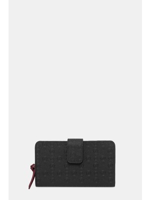 Vakko Black Monogram Wallet