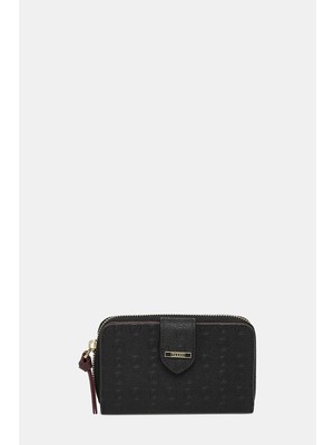 Vakko Black Monogram Wallet