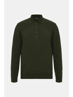 Vakko Buttoned Polo Collar Knitwear