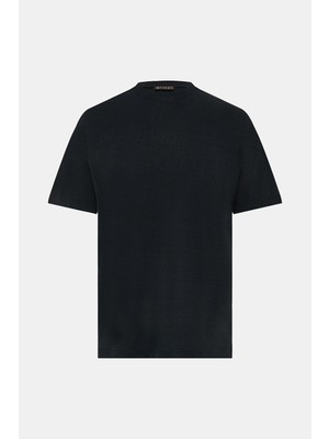Vakko Crew Neck Short Sleeve Linen T-Shirt