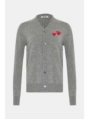 Comme Des Garçons Comme Des Garcons Play Grey Wool Cardigan