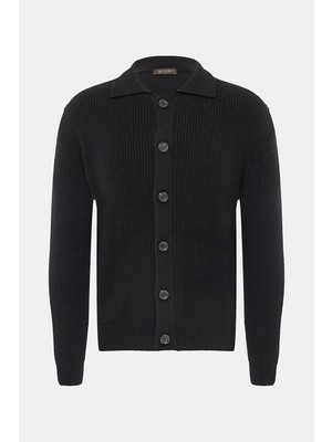 Vakko Collared Button-Up Cashmere Cardigan