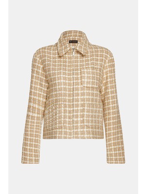 Vakko Camel Tweed Jacket