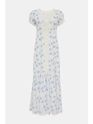 Love Shack Fancy White Floral Midi Dress