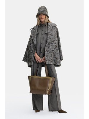 Vakko Brown Houndstooth Wool Trousers