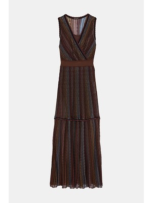 Vakko Burgundy Knit Dress