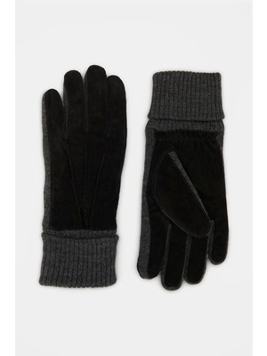 Dents Suede Trim Knit Gloves