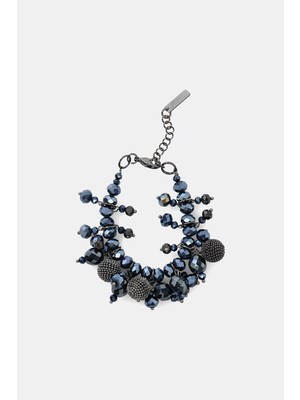 Vakko By Peserıco Navy Stone Embellished Bracelet