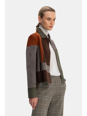Vakko Multicolor Suede Jacket