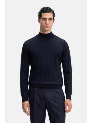 Vakko Mock Neck Knit Sweater