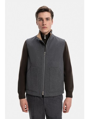 Vakko Stand Collar Vest