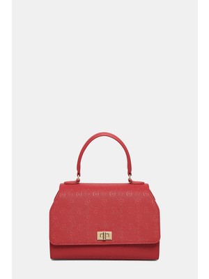 Vakko Red Monogram Bag