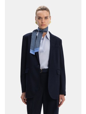 Vakko By Cırcolo Navy Wool Jacket