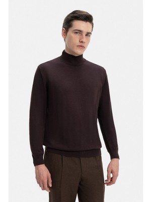 Vakko Mock Neck Knit Sweater