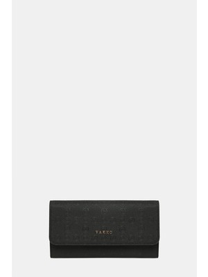 Vakko Black Monogram Wallet