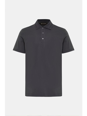 Vakko Buttoned Polo Collar Short Sleeve T-Shirt