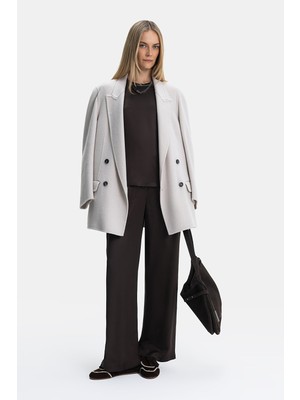Vakko By Peserıco Brown Wide-Leg Trousers