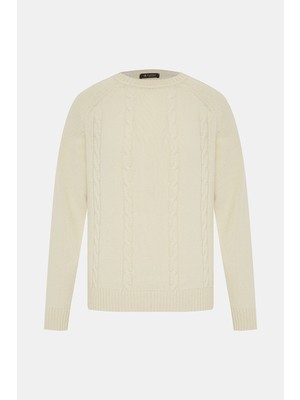 Vakko Round Neck Cashmere Knit Sweater