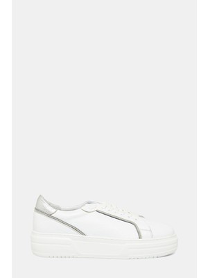 Vakko White Leather Sneakers