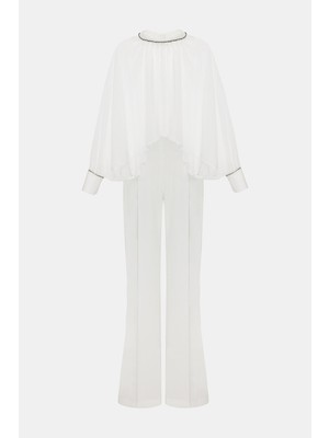 Vakko Ecru Jumpsuit