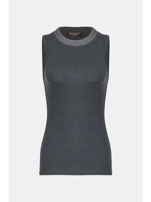 Vakko By Peserıco Anthracite Sleeveless Blouse