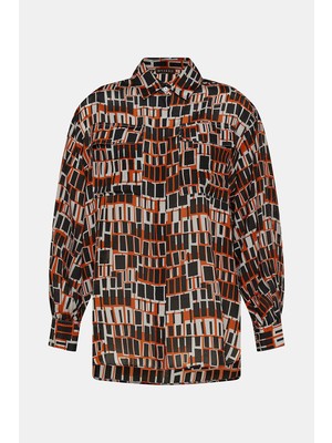 Vakko Geometric Patterned Shirt