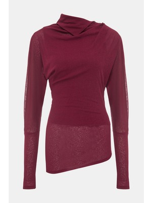 Proenza Schouler Burgundy Long Sleeve Blouse