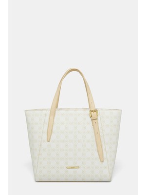 Vakko White Monogram Bag