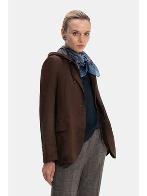 Vakko Brown Suede Jacket