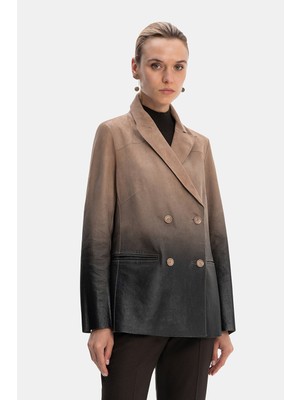 Vakko Beige Notch Lapel Jacket