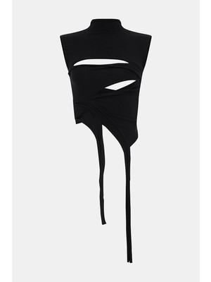 Ottolınger Black Sleeveless Blouse