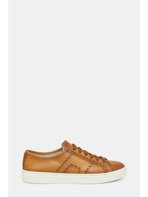 Santoni Santonı Tan Leather Sneakers