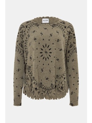 Kujten Khaki Cashmere Knit Sweater