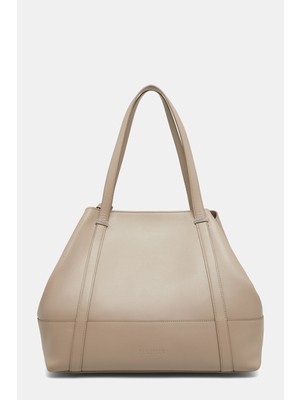 Vakko By Peserıco Beige Leather Bag