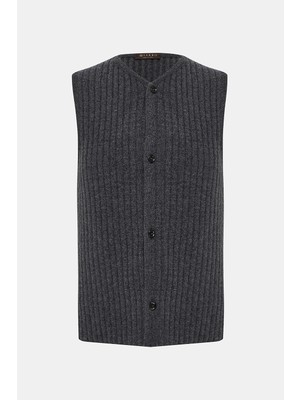 Vakko Buttoned Knit Vest