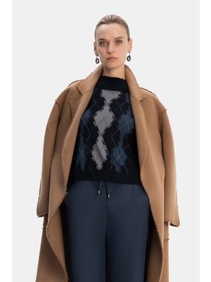 Vakko Camel Wool Overcoat