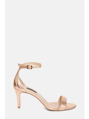 Vakko Pink Gold Leather Shoes