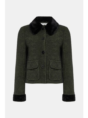 Helene Berman Green Buttoned Jacket