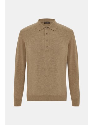 Vakko Buttoned Polo Collar Knitwear