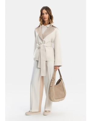 Vakko By Fabıana Fılıppı Ecru-Beige Straight Leg Trousers
