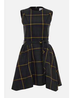 Patou Green Plaid Mini Dress
