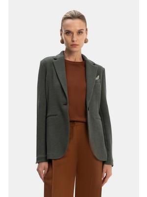 Vakko By Cırcolo Khaki Textured Wool Jacket