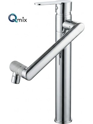 Qmix Robot Kollu Çanak Model Lüx Mutfak Eviye Bataryası Krom Renk Pirinç Gövde