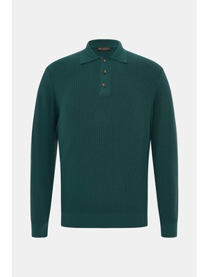 Vakko Polo Collar Thick Knit Sweater